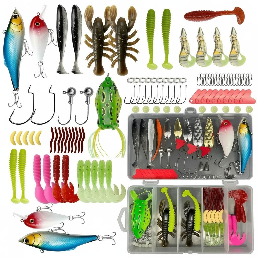 Fishing Hook Jig - 133Pcs Kotak Perlengkapan Pancing Premium, Peralatan