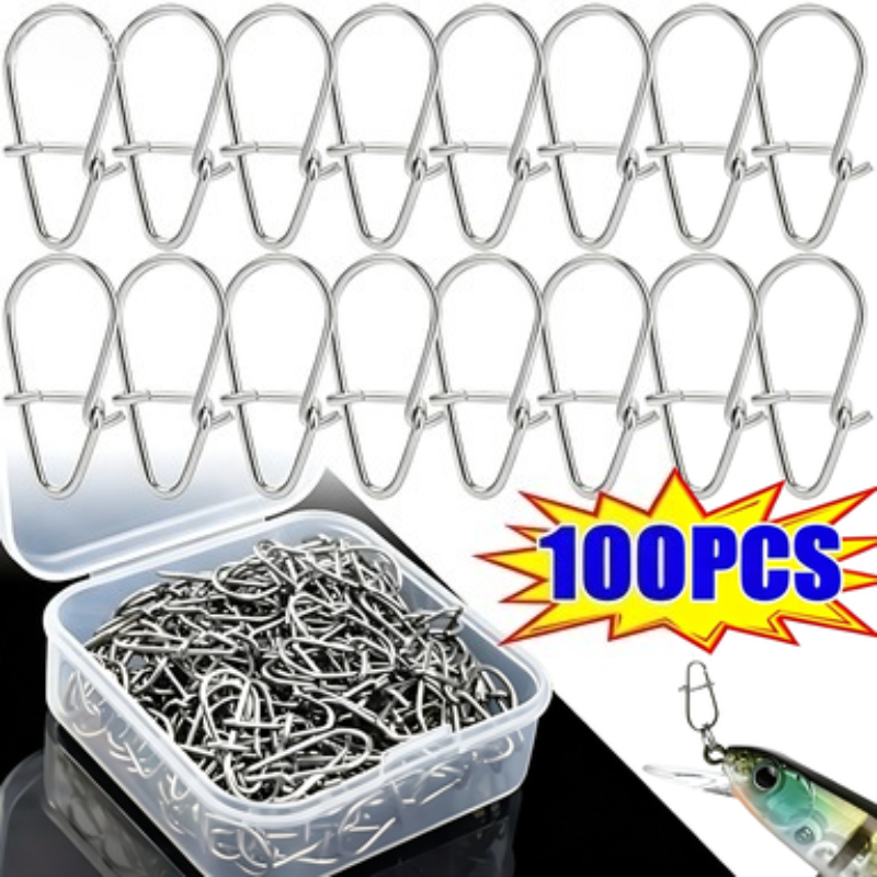 Fishing Hook Stainless Steel - 100 Buah Aksesori Klip Pengunci Cepat