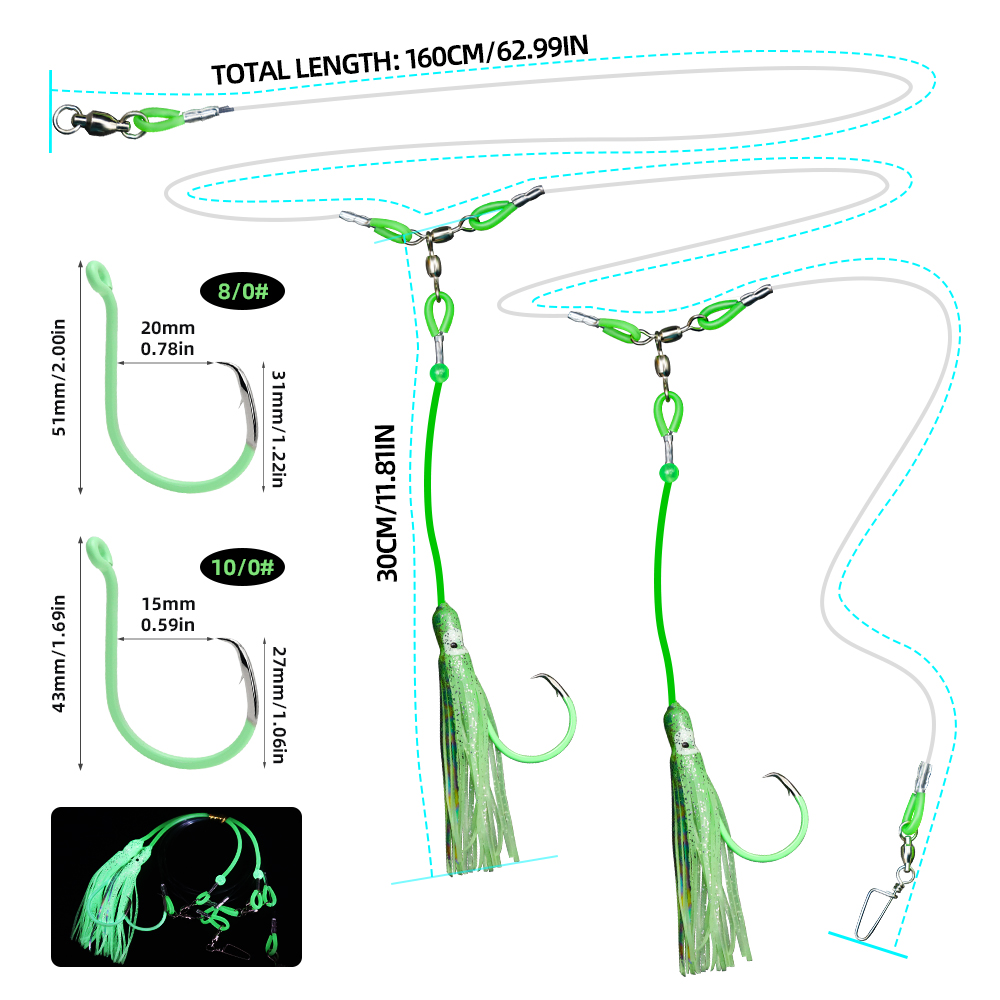 ZYZHE 1pc Deep Drop Rigs Umpan - Fishing Hook Circle ulasan dan harga
